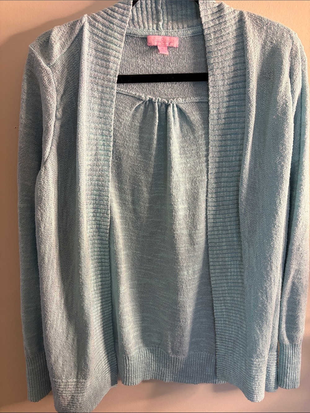 Lilly Pulitzer Light Blue Open-Front Cardigan